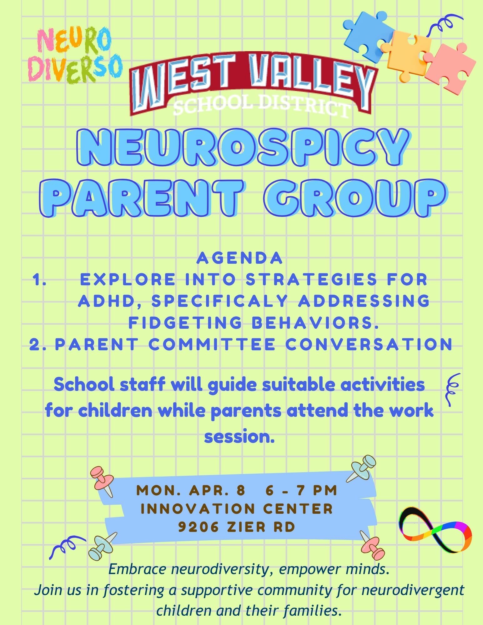 Neurospicy Parent Group Flyer